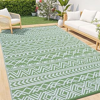 smiry Outdoor Teppich Wetterfest 180 x 270 cm, Modern UV-beständig Geometrisches für Terrasse B…