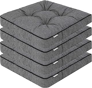 PillowPrim 4er Set Stuhlkissen 49×47 cm Sitzauflagen Polsterauflagen Outdoor/Indoor Außen/Innen …