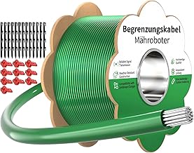 Begrenzungskabel Mähroboter – 100m Rasenroboter Begrenzungsdraht Set mit 50 Erdnägel +10 Verbin…
