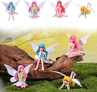 Feen Figuren Klein, Feengarten Zubehör 4 Stück Miniatur Deko | Miniatur Elfen und Feen Deko fü…