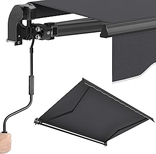 SONGMICS Gelenkarmmarkise, Markise mit Handkurbel, Balkon Sonnenschutz, UPF 50+, Aluminiumlegieru…
