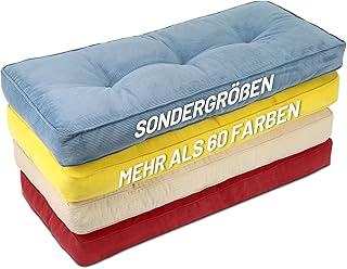 Lokex Maßgefertigte sitzkissen, rutschfeste Getuftete bankauflagen | Über 60 Farben, Wasserfest…