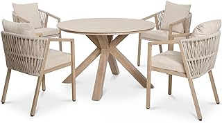 di volio Gartenmöbel Set LICATO – Moderne Balkonmöbel mit Tisch und 4 Stühlen, Terrassenmöb…