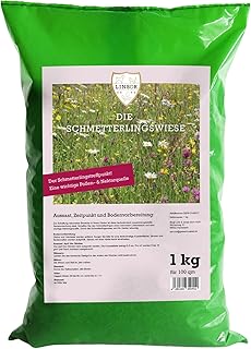 Schmetterlingswiese 1kg für 100m² Wildblumen & Kräuter Saatgut | Bunte Mischung für Schmetter…