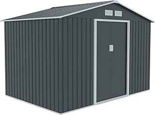 HATTORO S200 XXL Metall Gerätehaus 277x191x192cm Geräteschuppen Garten Schuppen Gartenhaus Satt…