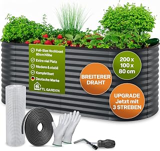 TTL GARDEN 200x100x80cm Inspire L anthrazit Metall Hochbeet Stahl verzinkt | – Rostfrei verzinkt …