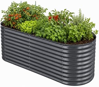 Hochbeet Metall 160x80x80, verzinkter Stahl, wetterfest, oval mit abgerundeten Ecken, inkl. Monta…