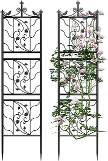 unho Rankgitter Metall, 2er Set, rostfrei Rankhilfe für Kletterpflanzen, 195 x 50 cm, Spalier Ga…