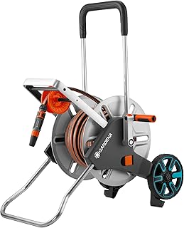 Gardena CleverRoll M Easy Metall Set: Schlauchwagen mit 60 m Kapazität, sehr standfest, stabile …