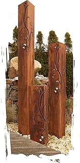 Säulenset Barocco Säule Set Edelrost Rost Romantik Gartendeko Garten Edelstahl – Kugeln