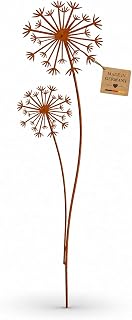 Terma Edelrost Pusteblume XXL – 140 cm hoher Gartenstecker aus Metall – Handgefertigte Gart…