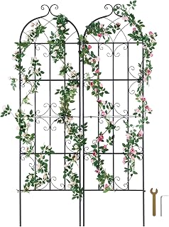 VEVOR Rankhilfe für Kletterpflanzen, 51×180 cm, Kletterhilfe, 2er-Set rostfreies Metallspalier f…
