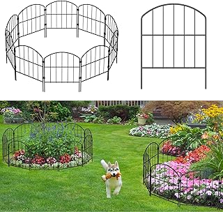 LIANTRAL 28 Stück Tierbarriere Zaun, Dekorativer Gartenzaun Steckzaun 41 cm x 9 m, Gewölbtes De…