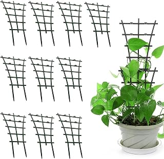 Rankgitter 10 Stück Garten Pflanzenstütze Rankhilfe Pflanzengitter, Blumenstütze Gitterspalier…