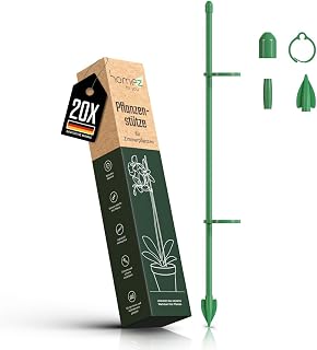 Pflanzenstütze Zimmerpflanzen 20er Set – Pflanzstäbe inkl. 40 Clips – Pflanzenhalter für Orc…