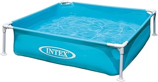 Intex 57173NP – Mini Frame Pool Blau, Stahl und PVC, Blau, 122x122x30 cm