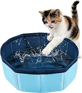 Katzenpool Faltbar Hundepool Klein, Mini Planschbecken für Katzen Pool 30×10cm, Mini Pool für …