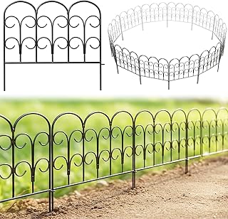 Thealyn 40cm (H) x 2.35m (L) Dekorative Metall Gartenzaun Panel Set Outdoor Patio elegante Landsc…