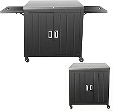 GFTIME Grillwagen, Outdoor Grillschrank mit Edelstahl-Arbeitsplatte, Grilltisch mit unterschrank,…