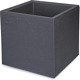 KONZEPT Großer Pflanzkübel auf Rollen, aus 100 % recyceltem Material – 30x30x30cm, für innen…