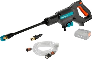 Gardena Akku-Mitteldruckreiniger AquaClean 24/18V P4A Solo: Verstellbarer Wasserdruck, Düsenaufs…