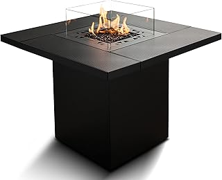 Planika Square Table Feuerstelle Gas mit Tisch Outdoor – Außenkamin Feuerstelle Outdoor Terrasse…