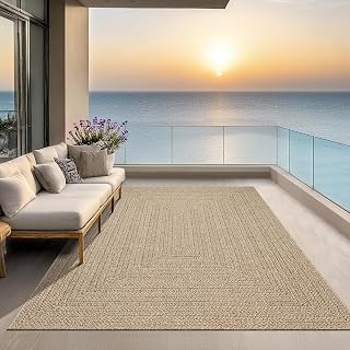 the carpet Kansas Outdoor Teppich – Wetterfester Indoor & Outdoor Teppich im Jute-Look für Bal…