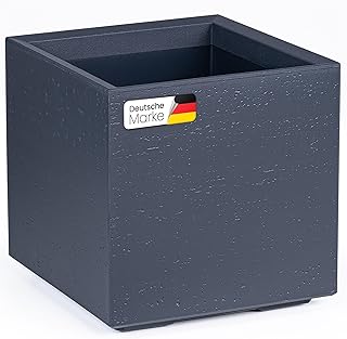 KONZEPT großer Pflanzkübel auf Rollen 40x40x40 cm, für innen und außen, quadratisch, anthrazi…
