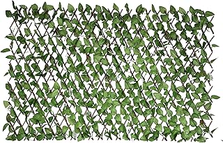 UNUS Rankgitter mit Blättern, Sichtschutz aus Weidenholz, verstellbar, maximal 100 x 200 cm, Ran…