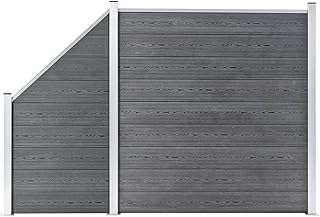 vidaXL WPC Zaun Set 1 Quadrat 1 Schräge Sichtschutzzaun Windschutzzaun Lamellenzaun Gartenzaun Z…