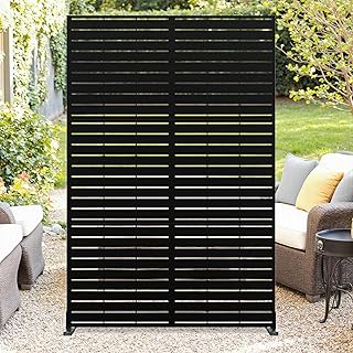 Zstar Freistehender Metall Sichtschutz für Garten & Balkon – 183x120cm dekorative Trennwand, w…