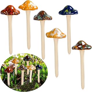 ENVEL Garten Deko Pilze, Fairy Garden Pilze Keramik [4 Farbe 6 Stücke] Garten Töpfe Dekoration …