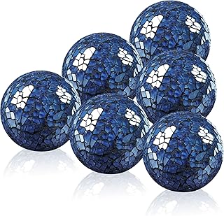 Glas Mosaik Kugel 6cm Blau Dekorative Mosaikkugeln Runden Glas Kugeln Solide Knistern Sphäre fü…