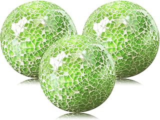8,5cm Dekorative Glaskugeln Glas Mosaikkugeln Runde Knistern Mosaik Kugel Solide Sphäre Esstisch…