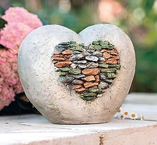 Dekoleidenschaft Dekoherz Mosaiksteine aus Magnesiumoxid, 23 cm hoch, Herzdeko, Balkon & Gartende…