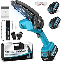 Mini Kettensäge mit Akku 2x4000mAh, 6 Zoll Akku Kettensäge mit Automatischer Öler, Ersatzkette…
