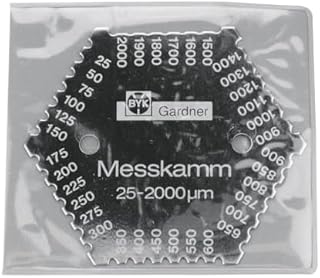 ADLER Schichtstärke Messkamm, Dickenmessgerät, Nassfilm 25-2000 µm, Edelstahl, verschleißfest