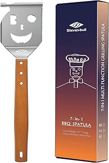 Grillspatel für Grill, 7-in-1-Grillwerkzeug für Grill,Multifunktion Grillwerkzeug, Papa-Geschen…