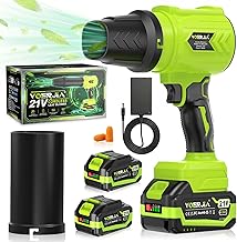VOERJIA Laubbläser Akku 21V mit 2×4000mAh Akku und Ladegerät, Leichtes Handgebläse & Staub Cl…