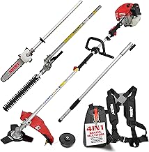HECHT 4in1 Benzin Multifunktionsgerät 2 PS – Freischneider | Rasentrimmer, Hochentaster und He…