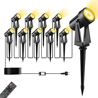 LED Gartenbeleuchtung mit Strom mit Remote,32M/105FT 10er-1 Set,2500LM 2Wx10 Gartenstrahler 27V C…