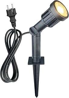 LED Gartenstrahler mit Erdspieß 5w 400lm, IP65 Wasserdicht Schwenkbar Pflanzenstrahler Gartenleu…