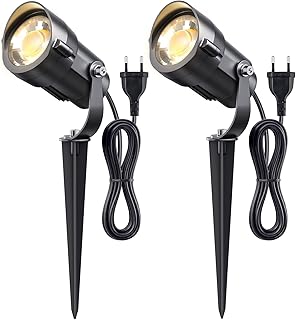 HIBOITEC 2 Stück Gartenbeleuchtung mit 1,5 m Kabel Stecker, 7W 600Lm Gartenstrahler LED außen W…