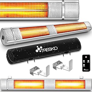 TRESKO Infrarot Heizstrahler 3000W mit Fernbedienung | Wärmestrahler Terrasse elektrisch mit 3 H…