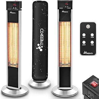 TRESKO Infrarot Stand-Heizstrahler 2000W mit Fernbedienung | Wärmestrahler Terrasse elektrisch m…