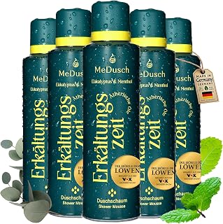 MeDusch Duschschaum Erkältungszeit (200 ml) – Das Erkältungsbad für die Dusche, Made in German…