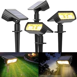 Moxled Solarlampen für Außen Garten, 3000K Warmweiß Solar Strahler 4 Stück, IP65 Wasserdicht …
