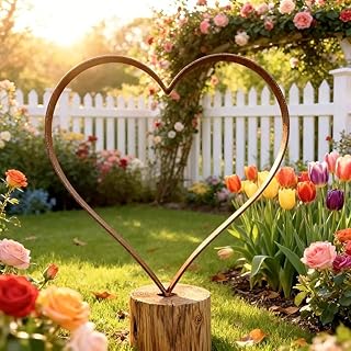 Herz Deko Metallherz Rost Deko Rostige Gartendeko, Gartenstecker Rost Pflanzenstecker, Cortenstah…