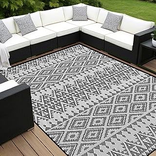 Shade&Beyond Outdoor Teppich Wetterfest 240x300cm, Wendbarer Balkon Teppich UV-Beständig & Wasch…