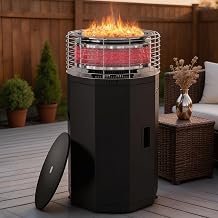 SUNYRISY Rauchfreie Outdoor Heizstrahler Tragbarer Terrassenheizer | 16 kW Dual-Brenner 3-in-1 Ga…